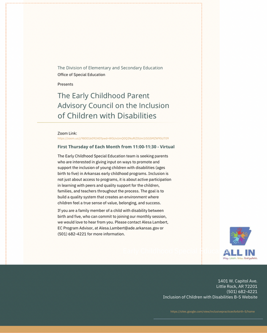 Early Childhood Parent Advisory Council