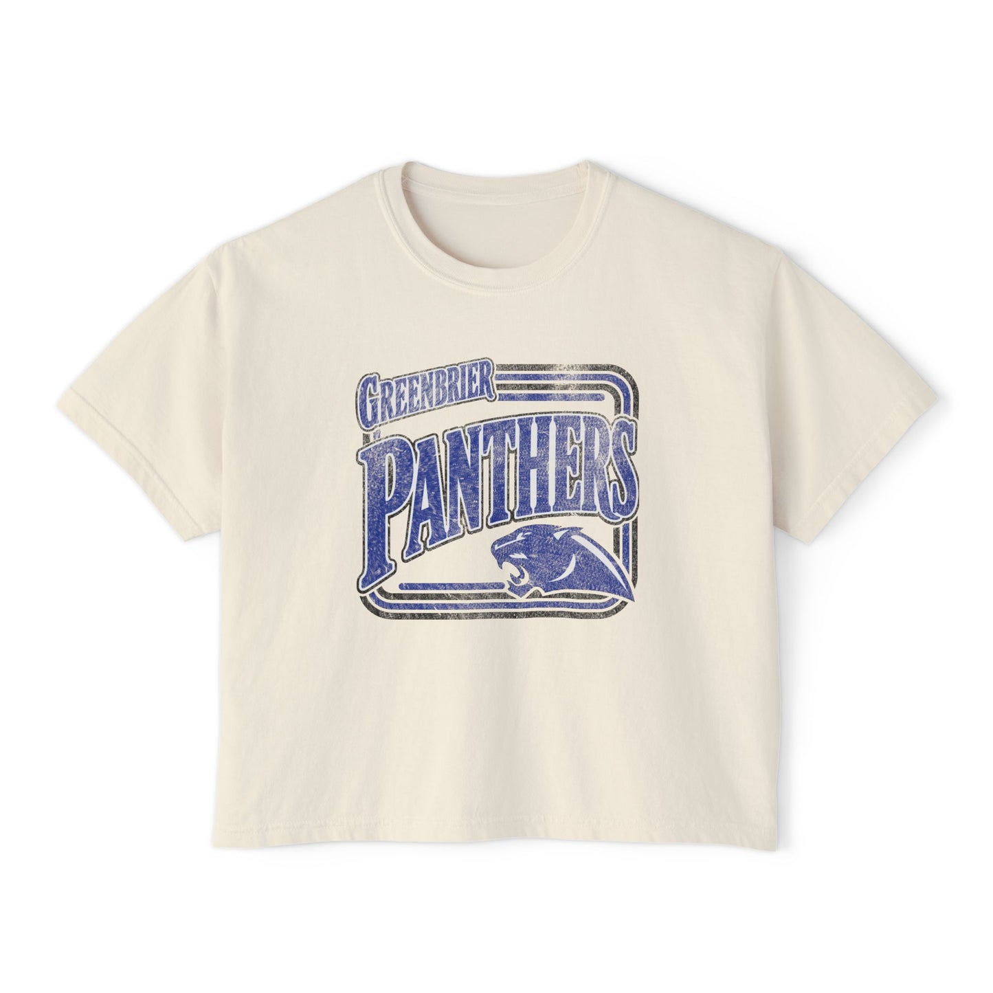 Panthers Retro Boxy Tee — Women's Vintage Sports T‑Shirt