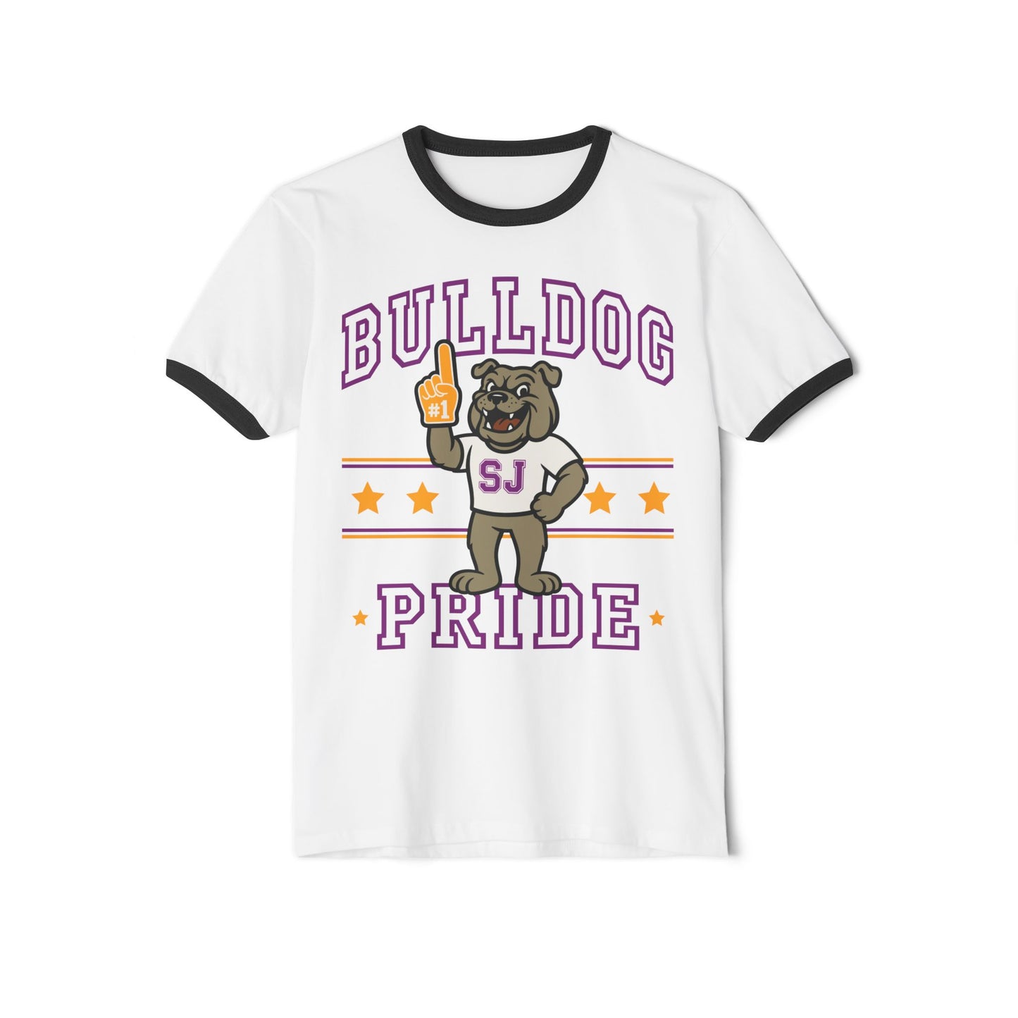 Bulldog Pride Unisex Adult Cotton Ringer T-Shirt