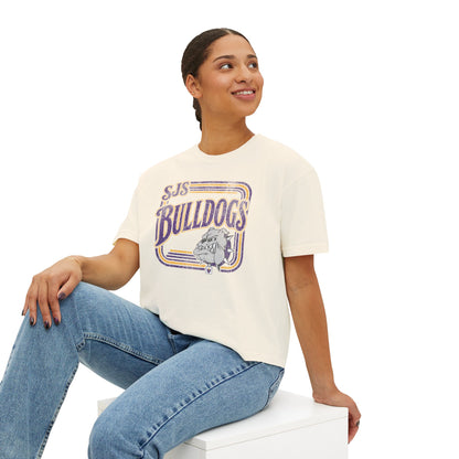 Bulldogs Retro Tee — SJS School Spirit Women's Boxy T-Shirt