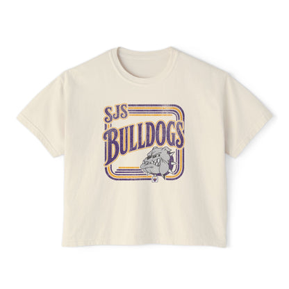 Bulldogs Retro Tee — SJS School Spirit Women's Boxy T-Shirt